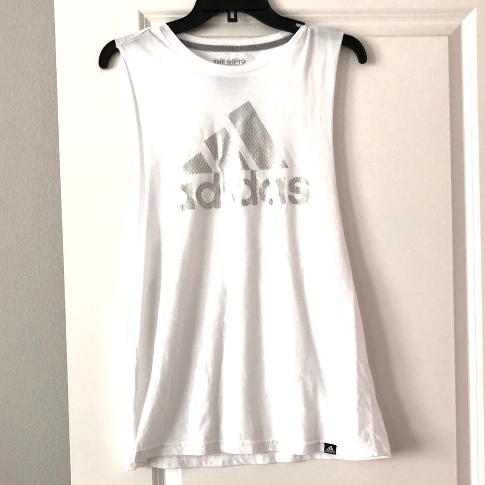 Preowned Adidas Wmns White iridiscent Silver Tank